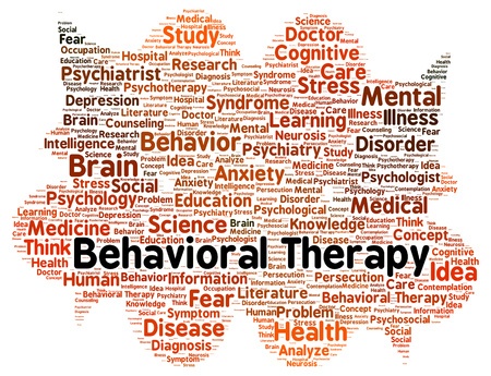 nuage de mot en anglais incluant la thérapie comportementale